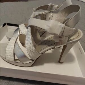 Chic White and Silver Heels